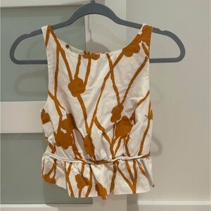 Maeve White and Orange Tank Top